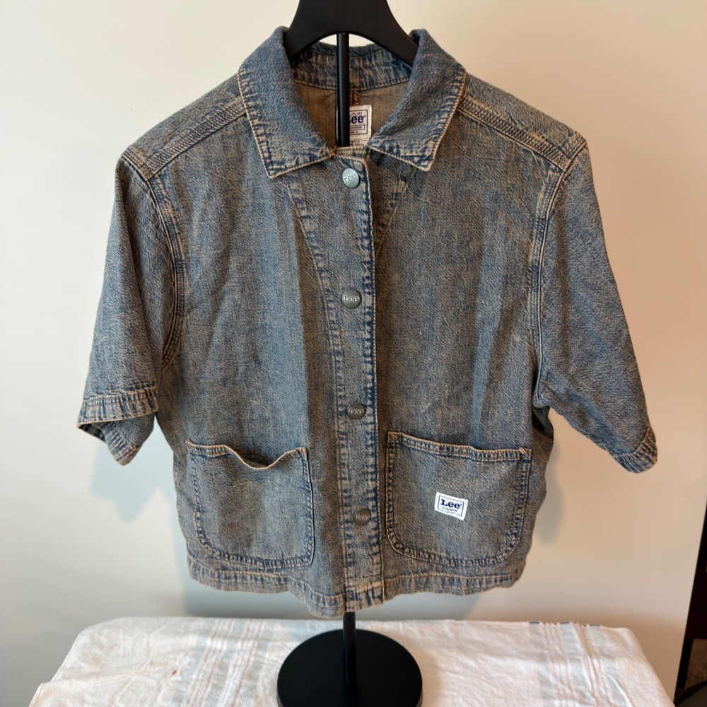 Lee Workwear Women Medium Blue Denim Short Sleeve Chore Jacket 112359082
